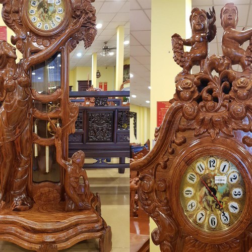 Đồng Hồ Đứng Gỗ Hương Thiên Thần Nhỏ Nguyên Khối